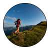 Woman running up hill